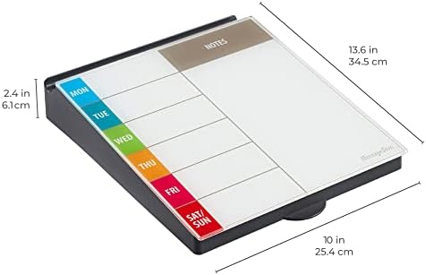 ECR4Kids MessageStor Dry-Erase Glass Board Memo Station, Desk Organizer, Assorted