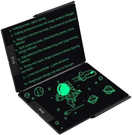 14.3in Foldable LCD Writing Tablet, Reusable Digital Notepad with Lock