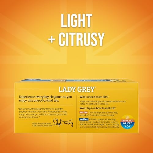 Twinings Lady Grey Black Citrus Tea Bags, 100 CT Box (1 Pack)