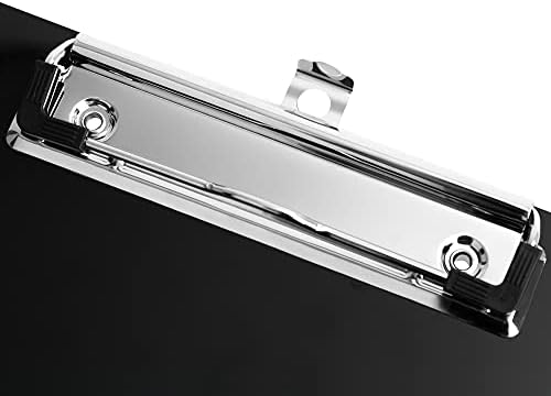 Amazon Basics Sturdy Plastic Clipboards, Low Profile Clip, Lightweight Versatile Office Supplies for Classrooms, Restaurants, Doctor Offices, Black, 2-Pack