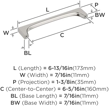 Amerock 6-5/16" Merced Satin Nickel Drawer Pull