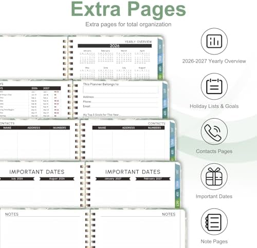 Planner 2026-2027, Weekly and Monthly Academic Planner, July 2026 - June 2027, Hardcover Calendar Agenda Book for School Year Planning, School Supplies for Teacher and Student, Letter Size(8.5'' x 11'')