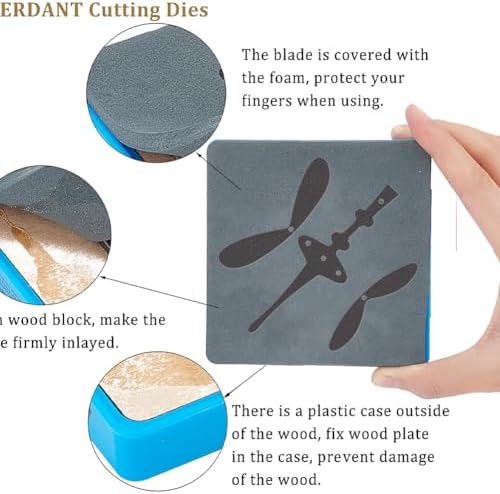 SUPERDANT Dragonfly Shape Leather Cutting Dies Leather Earrings Wooden Die Cutter Vintage Dragonfly Decorations Dies Leathers Dies for DIY Art Crafts for Bag Clothes Pendant Making