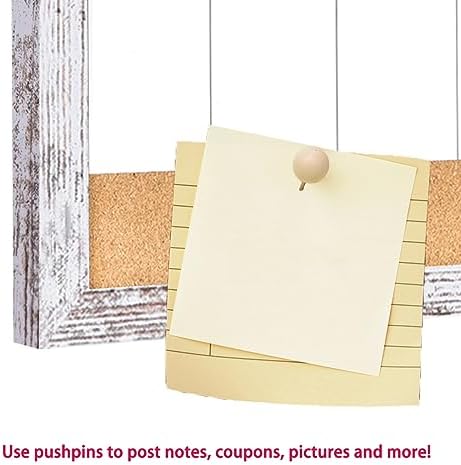 Magnetic Weekly Whiteboard and Cork Board, White Wood Frame, 16" x 8"