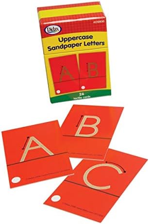 Didax Educational Resources Tactile Cards, Pack of 28 & Educational Resources Tactile Uppercase Sandpaper Letters, Upper case & Sandpaper Numerals
