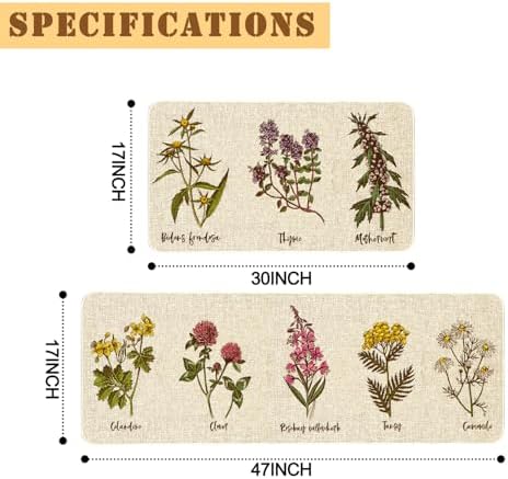 Kitchen Rugs and Mats Set of 2,Floor Mats for Home Kitchen Decor Mat