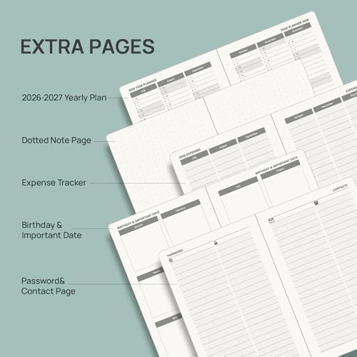 POPRUN Pocket Planner 2026-2027, Purse-4" x 6.25", Academic Pocket Calendar