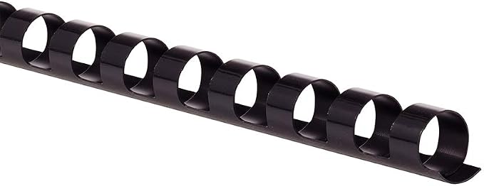 GBC Binding Spines / Spirals / Coils, 3/8" Diameter, 55 Sheet Capacity, CombBind, Black, 100 Pack (4000044)