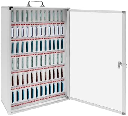 72 Slots Aluminum Alloy Pocket Chart Storage Cabinet,Cell Phones Storage Cabinet,Wall-Mounted with a Locked,Can be Carried by Hand