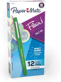 Paper Mate Flair Point-Guard Porous Point Pens 12 Green Pens (8440152) (Pack of 12)