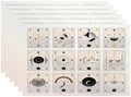Batmerry Abstract Designs Placemats, Set of Minimalist Cards Washable Linen Table Mats for Kitchen Table Double Insulation Decor Dining Set Indoor Outdoor 12X18 in Set of 6