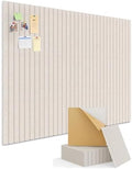 Kuchoow Felt Bulletin Board Tiles Self Adhesive Pin Cork Board Alternative for Wall, Large Panels 48"×36" 12 Pack Beige Corkboard Memo Vision Display Photo Organizer for Office Home Classroom