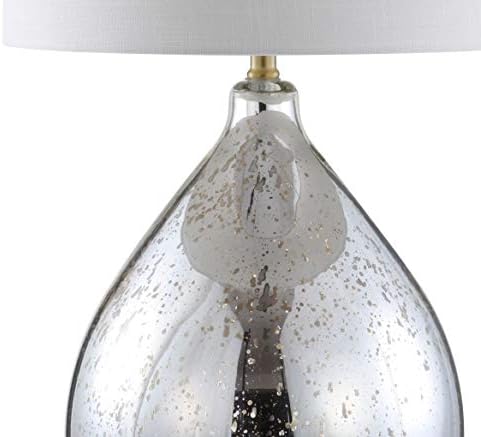 JONATHAN Y Sasha Glass Metal Teardrop Table Lamp 30.75", Mercury Silver