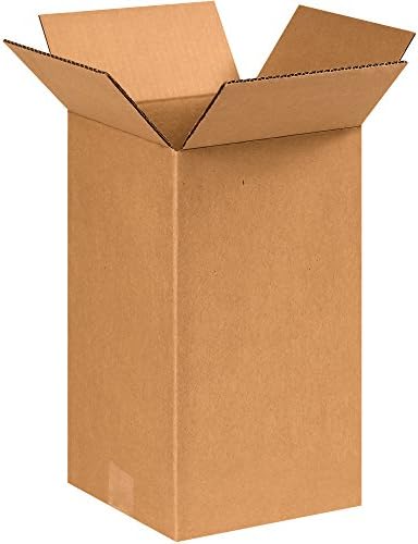 BOX USA 8x8x14 Tall Corrugated Boxes, Tall, 8L x 8W x 14H, Pack of 25 | Shipping, Packaging, Moving, Storage Box for Home or Business, Strong Wholesale Bulk Boxes