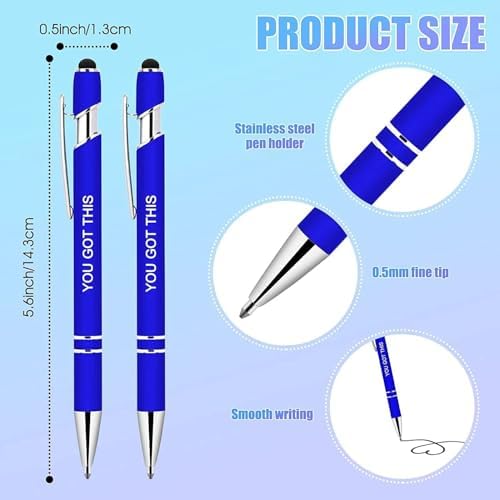 10 Pcs Inspirational Pens - Motivational Ballpoint Pens Bulk with quotes Stylus Tip Gifts for School Coworkers Office Supplies Black Ink