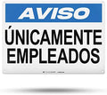 TRADESAFE Employees Only Sign - Aviso Únicamente Empleados Spanish, Quick Install Aluminum Safety Sign, Light Reflective, UV-Resistant, Waterproof, 14” X 10” Employee Only Signs in Spanish