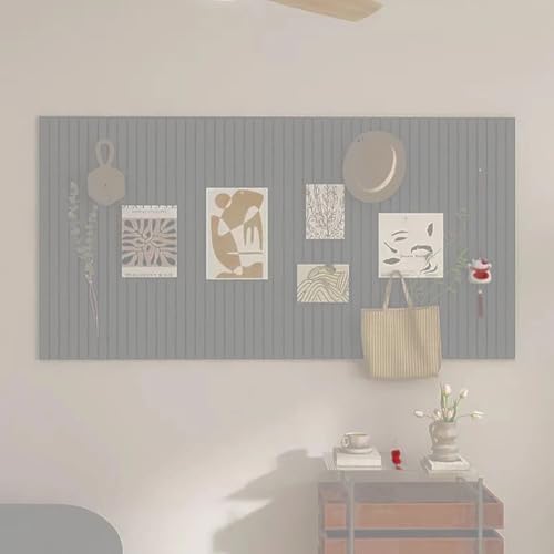 Large Felt Bulletin Board 48"x 36"-12 Felt Tiles Cork Board Wall Panels Home Office Wall Fabric Pin Board for Classroom/Kids Art Display/Photo Picture Wall/Acoustic,Self-Adhesive,Light Grey