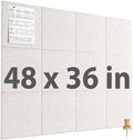 MaxGear Felt Bulletin Board 48" x 36", Light Tan Felt Wall Tiles Wall Decor