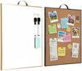 Small Whiteboard Cork-Board Combo for Wall, 2-Board Set, 24"x16" Total