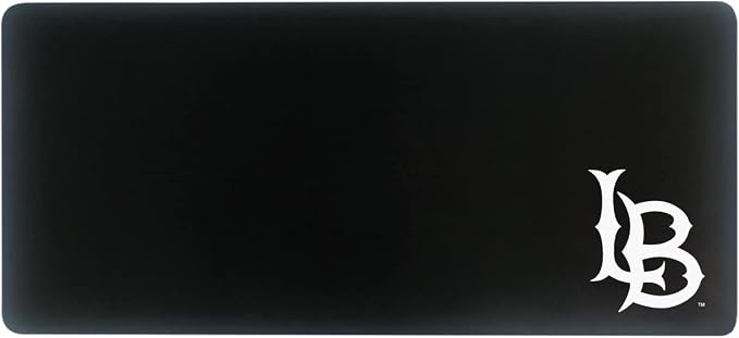 California State University - Long Beach Classic Cloth Desk Mat, Durable Office Supplies, Non-Slip Base, Responsive Desk Pad with Smooth Cloth Surface, Black