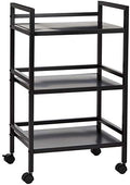 Amazon Basics 3-Tier Metal Rolling Utility Cart, Storage Organizer, Multifunctional Storage, Mobile Shelving, Black