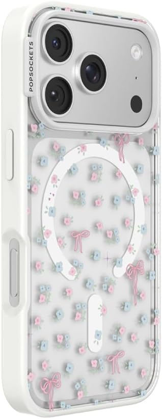 PopSockets iPhone 17 Phone Pro Case with MagSafe, Wireless Charging Compatible, Bow - Bows & Blooms