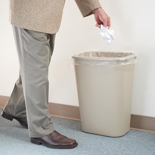 Winco PWR-41BE Waste Basket, 10 Gallon, Plastic ,Beige