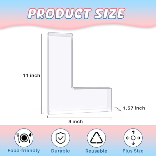 11" Acrylic Letter Charcuterie Box, Reusable Fillable Alphabet Number Shaped Form Tray for Birthday Anniversaries, Party Decorative Serving Plates Display Candy Cake (L)