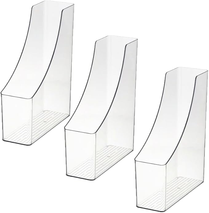 YBM HOME Vertical File Bins Organizer Closed Front Design for Safe Storage for Files, Documents, and Magazines, Ideal for Home Office, Work Desktops, or School, Medium, 1264-3