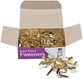 Charles Leonard Fasteners, Round Head, Brass Plated, 1/2 Inch Shank, 8 MM Head, 100-Pack (2R-BP)