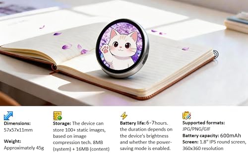Chamii AniPin Pro Digital Pin/Badge, Electronic Button with LED Screen, Customizable Anime Style Badge with Dynamic Touch Screen, Ita Bag Accessory for Parties, Fan Events, Cosplay, Concerts and Anime Fans, Powered by Beambox(Nikko) Tech