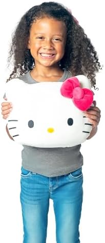 Northwest Sanrio Hello Kitty Pink Bow Kitty Cloud Pillow 12 inches – Plush Stuffed Toy for Kids & Adults, Cartoon Character Throw Pillow, Bedroom Decor, Gift for Fans
