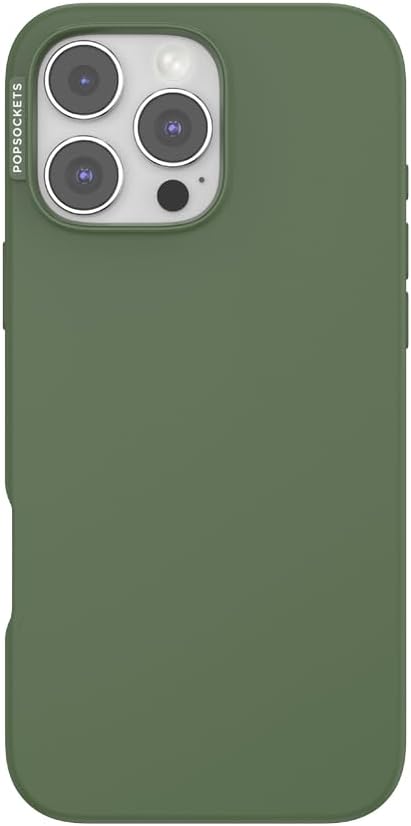 PopSockets iPhone 16 Pro Max Phone Case with MagSafe, Wireless Charging Compatible, Green - Olive