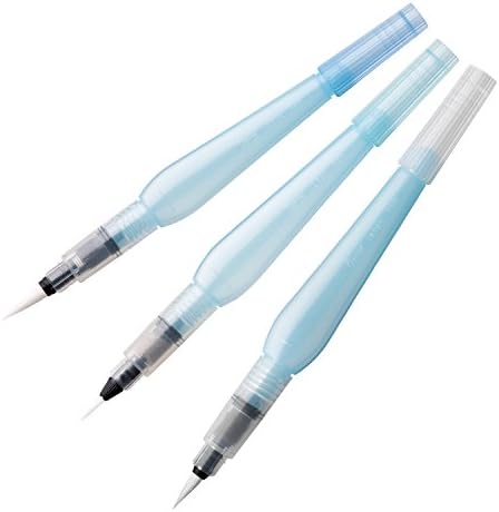 Pentel Arts Aquash Water Brush Assorted Tips, Pack of 3 (FRHBFMBP3)