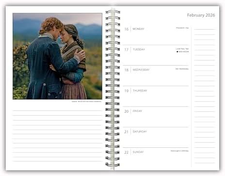 Outlander 2026 Weekly & Monthly Planner, 12-Month Engagement Calendar Inspired by The Beloved TV Series, Scottish Romance & Fantasy Art, 2026, 6" x 9"