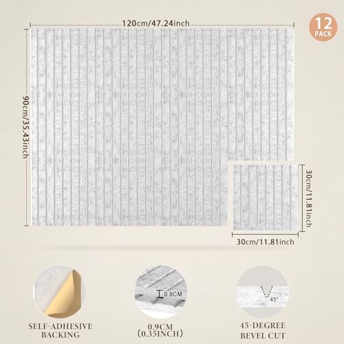 JBER Large Cork Board Alternative 48" x 36" - 12 Pack Self-Adhesive Felt Bulletin Board Tiles, Pin Board Vision Board for Walls, Office & Home Decor(Silver Gray)
