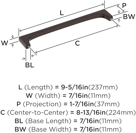 Amerock 8-13/16" Merced Oil-Rubbed Bronze Drawer Pull