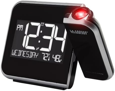 La Crosse Technology 616-1412 Projection Alarm Clock with Indoor Temperature