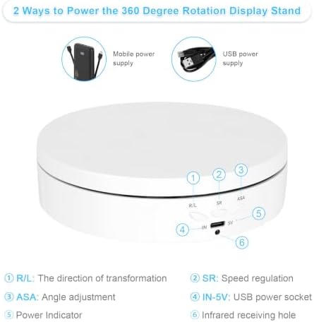 Remote Motorized Rotating Display Stand, Electric Rotating Platform with 5.74/7.08/8.66in Replacement Covers, 3 in 1 Turntable for Live Streaming Video Shoot Photography