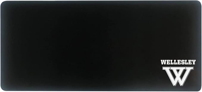 Wellesley College Classic Cloth Desk Mat, Durable Office Supplies, Non-Slip Base, Responsive Desk Pad with Smooth Cloth Surface, Black