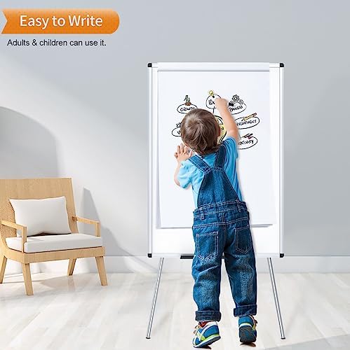 VIZ-PRO Whiteboard Easel, 36 x 24 Inches, Portable Tripod Dry Erase Board