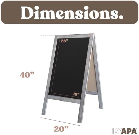 Ilyapa A Frame Chalk Board Easel Sign 40x20 in - Sandwich Signs Outdoor