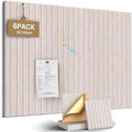 JBER Felt Bulletin Board 36" x 24", 6 Pack Felt Wall Tiles, Light Camel