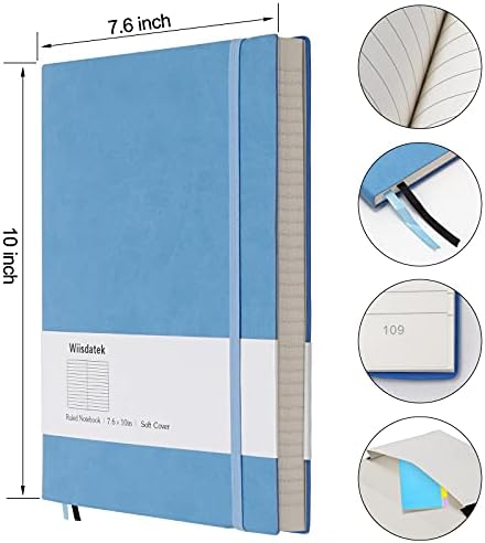 College Ruled Notebook B5, Total 376 Numbered Pages 7.6'' x 10''(BLUE)