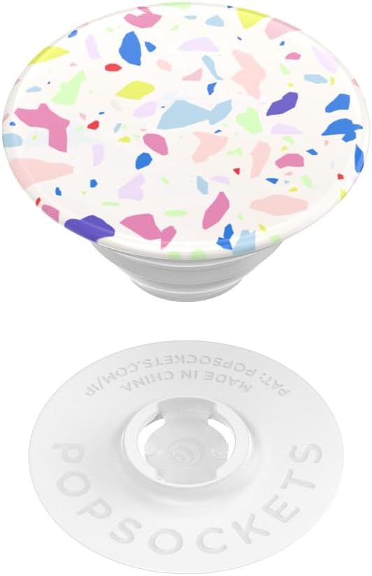 PopSockets Adhesive Phone Grip, Holder- Terrazo Party | Secure Comfortable Hold, Anti-Drop, Kickstand, Rainbow, Colorful, Phone, Women