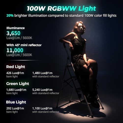 SmallRig RC 100C RGBWW COB Video Light, 100W Mini Continuous Lighting