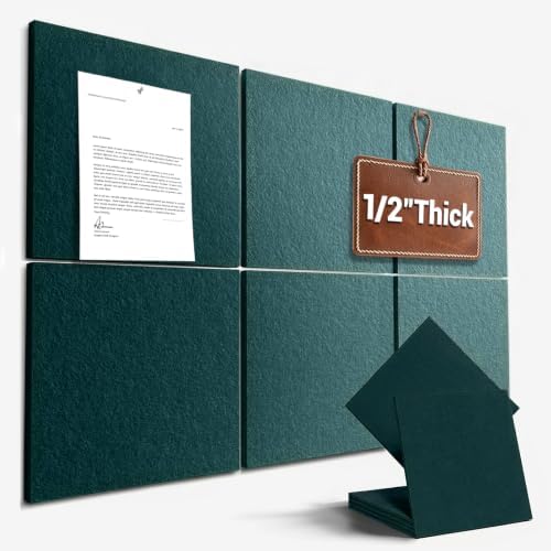 36" x 24" Large Felt Bulletin Board 1/2" Thick, Forest Green