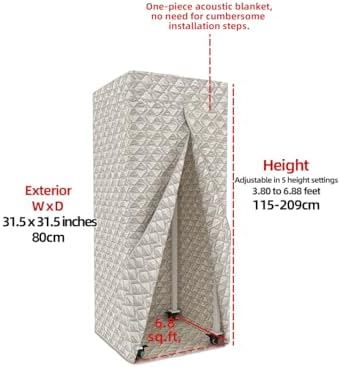 Portable Foldable Recording Vocal Booth Studio Equipment for Crisp Dry Echo Free Vocals at Home & On the Road - Easy to Assemble & Travel Bag Included (Standard, Off-white)