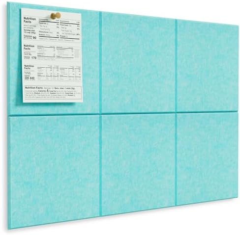 MaxGear Felt Bulletin Board 36" x 24", Aqua Blue Felt Wall Tiles Push Pins