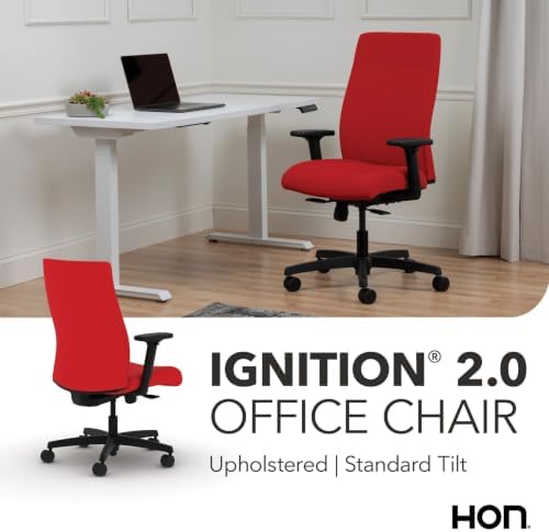 HON Ignition 2.0 Ergonomic Office Chair, Lumbar Support, Desk Chair, Ruby
